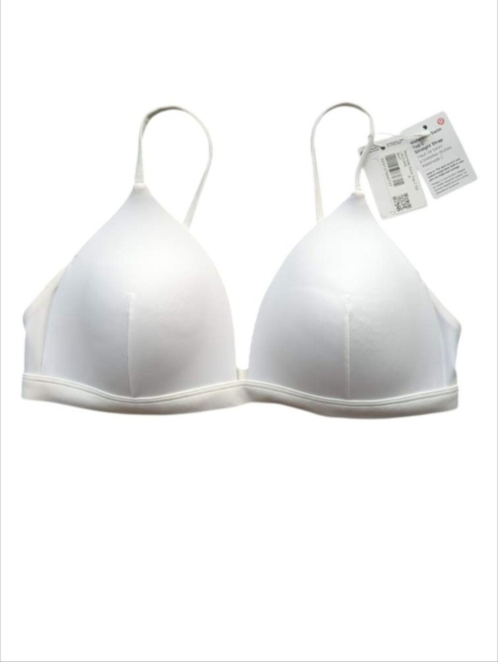 NWT Lululemon Sz C Cup Waterside Wireless White Triangle Bikini Swim Top W2CKHS